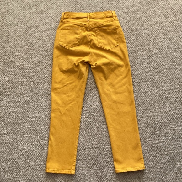 Tory Burch High Rise Skinny Jeans Pants Marigold Yellow Size 26 Stretch Like New - Picture 7 of 12